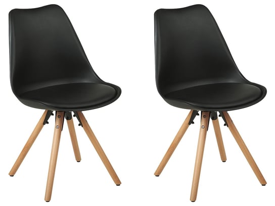Krzesło BELIANI Dakota, czarno-brązowe, 86x49x45 cm, 2 szt. Beliani