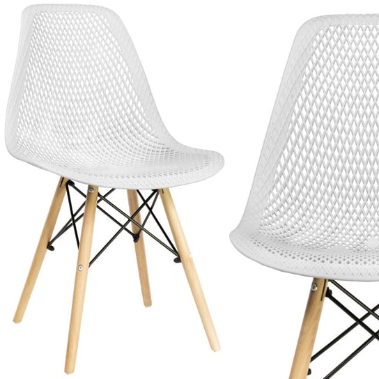 Krzesło Białe Plastikowe Do Salonu Jadalni Ażurowe Szchara