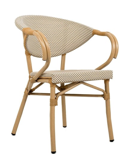 Krzesło BISTRO PARIS ARM jasnobrązowe rattan King Home