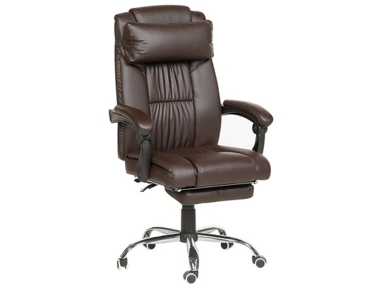 Krzesło biurowe BELIANI Luxury, ciemnobrązowe, 114-122x67x78 cm Beliani