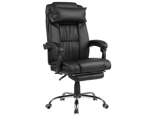 Krzesło biurowe BELIANI Luxury, czarno-srebrne, 122x67x78 cm Beliani