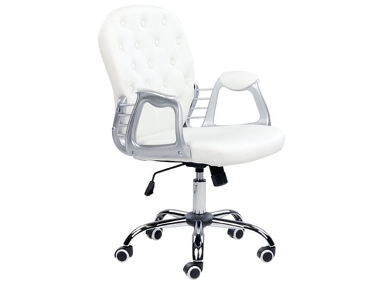 Krzesło biurowe BELIANI Princess, biało-srebrne, 8-108x60x60 cm Beliani