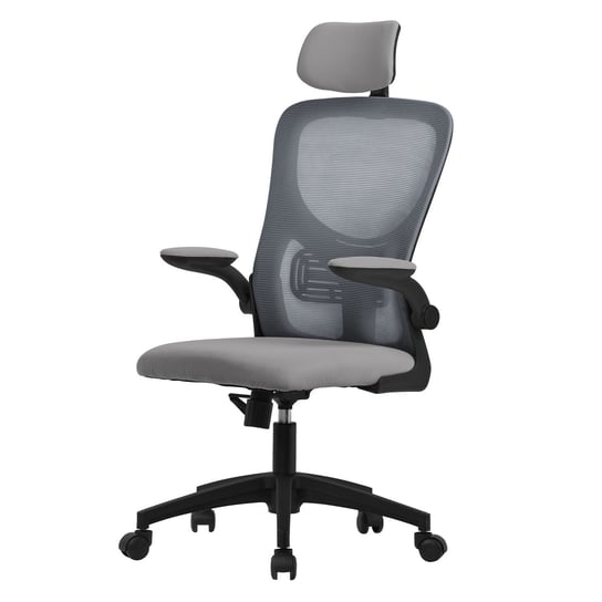 Krzesło biurowe Krzesło wykonawcze Ergonomiczne krzesło obrotowe Szare krzesło biurkowe Krzesło komputerowe ML-DESIGN