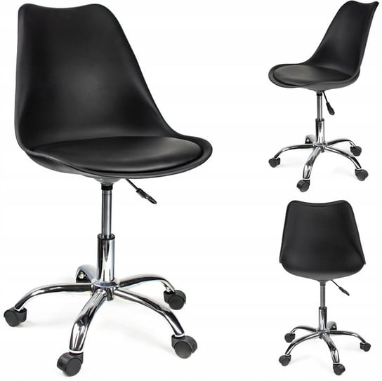 Krzesło biurowe na kółkach, obrotowe, do biurka, IGER, czarny JUMI