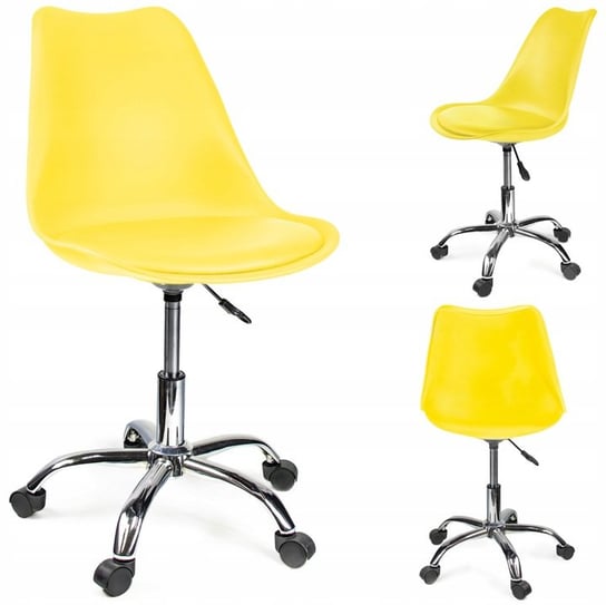 Krzesło biurowe na kółkach, obrotowe do biurka, IGER, żółty JUMI
