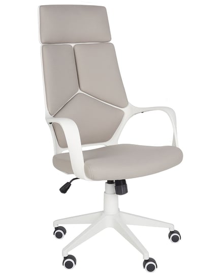 Krzesło biurowe regulowane beżowoszare z białym DELIGHT Beliani