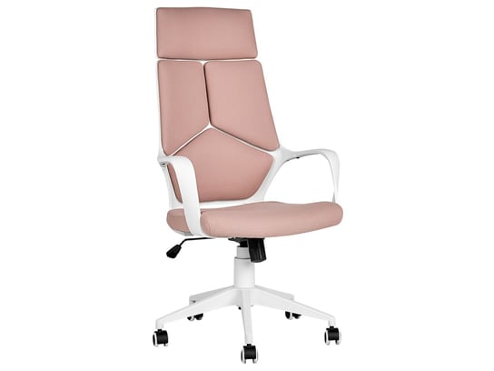 Krzesło biurowe regulowane biało-różowe DELIGHT Beliani