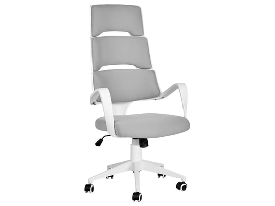 Krzesło biurowe regulowane biało-szare GRANDIOSE Beliani