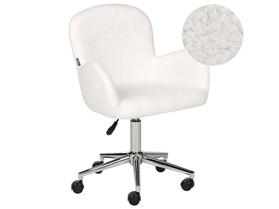 Krzesło biurowe regulowane boucle białe PRIDDY Beliani