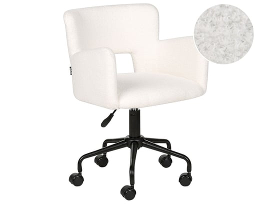 Krzesło biurowe regulowane boucle białe SANILAC Beliani