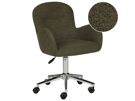 Krzesło biurowe regulowane boucle zielone PRIDDY Beliani