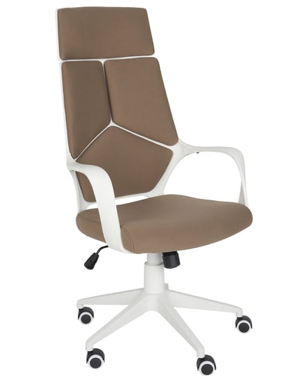Krzesło biurowe regulowane brązowo-białe DELIGHT Beliani