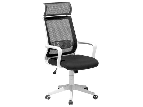 Krzesło biurowe regulowane czarno-białe LEADER Beliani