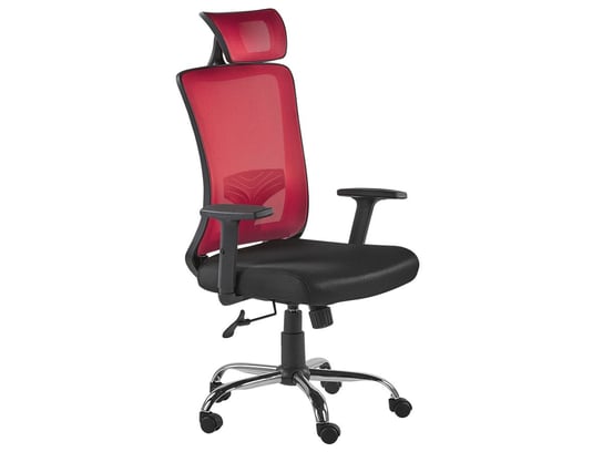 Krzesło biurowe regulowane czerwono-czarne NOBLE Beliani