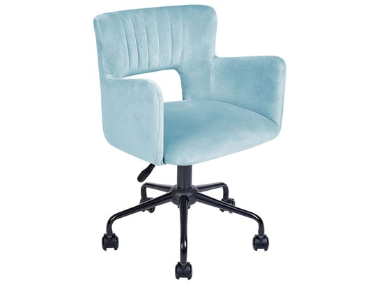 Krzesło biurowe regulowane welurowe jasnoniebieski Beliani