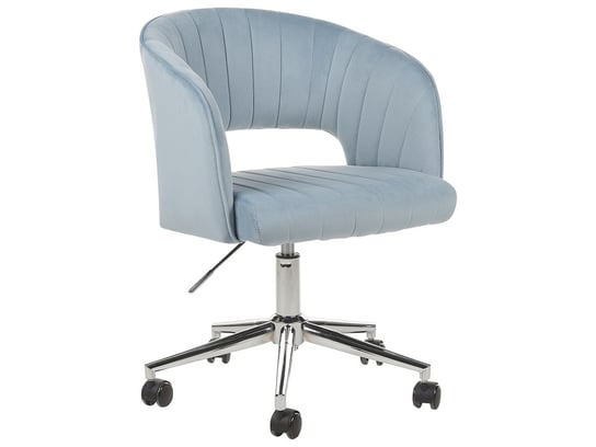 Krzesło biurowe regulowane welurowe jasnoniebieskie KATONAH Beliani
