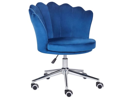 Krzesło biurowe regulowane welurowe niebieskie MONTICELLO Beliani