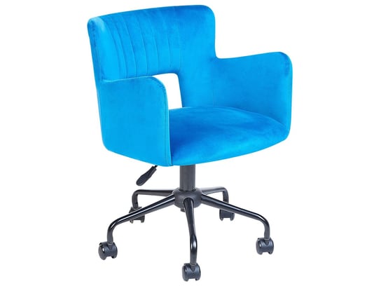 Krzesło biurowe regulowane welurowe niebieskie SAN Beliani