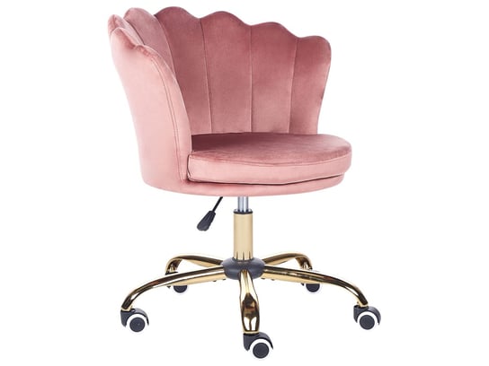 Krzesło biurowe regulowane welurowe różowe MONTICELLO II Beliani