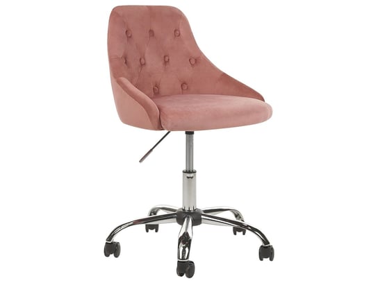 Krzesło biurowe regulowane welurowe różowe PARRISH Beliani
