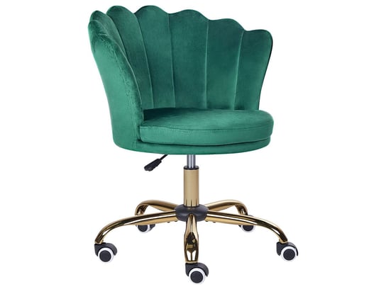 Krzesło biurowe regulowane welurowe zielone MONTICELLO II Beliani
