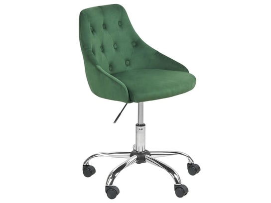 Krzesło biurowe regulowane welurowe zielone PARISH Beliani