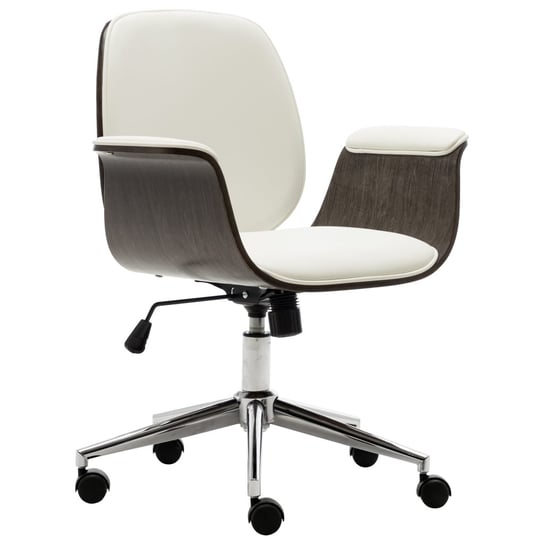 Krzesło biurowe z podłokietnikami, białe/szare, 69 / AAALOE Inna marka
