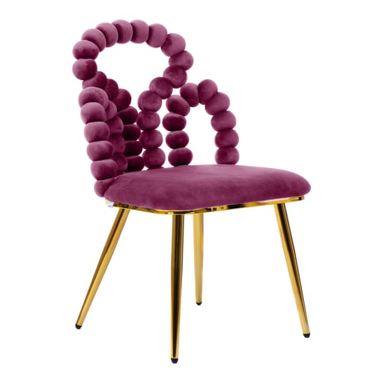 Krzesło BUBBLE BEAM welurowe bordowe 56,5x52x87 cm HOMLA Homla