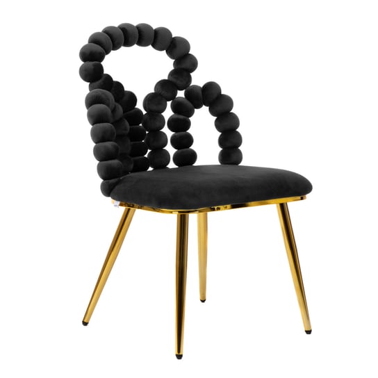 Krzesło BUBBLE BEAM welurowe czarne 56,5x52x87 cm HOMLA Homla