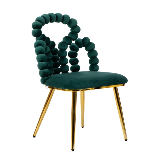 Krzesło BUBBLE BEAM welurowe zielone 56,5x52x87 cm HOMLA Homla
