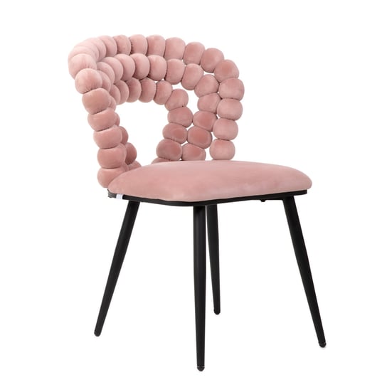 Krzesło BUBBLE VERSE welurowe różowe 48x65x81 cm HOMLA Homla