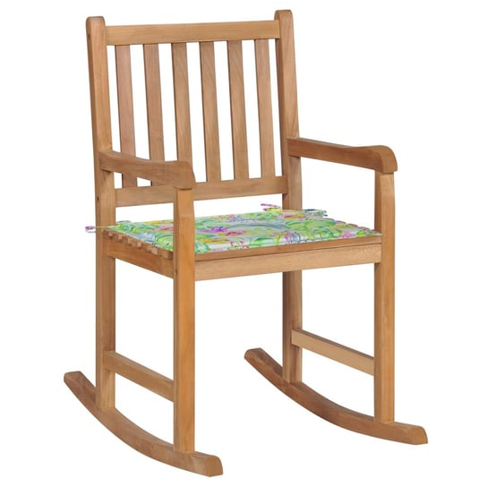 Krzesło bujane drewniane z poduszką, 58x92,5x106 c / AAALOE Inna marka