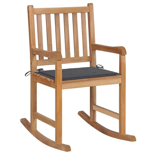 Krzesło bujane drewniane z poduszką - antracyt / AAALOE Zakito