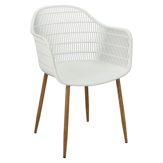 Krzesło D2 DESIGN Becker, biało-brązowe, 85x61,5x55 cm D2.DESIGN