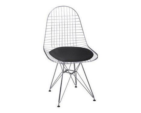 Krzesło D2 DESIGN Net, czarno-srebrne, 87x50x52 cm D2.DESIGN