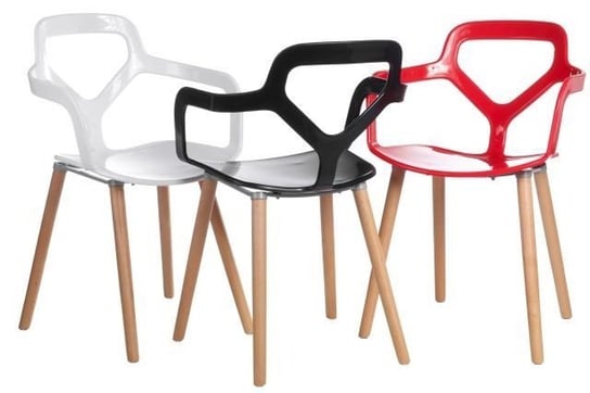 Krzesło D2 DESIGN Nox Wood, białe, 83x52x36 cm D2.DESIGN