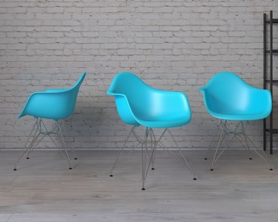 Krzesło D2 DESIGN P018, niebieskie, 47x62x80 cm D2.DESIGN