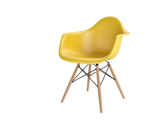 Krzesło D2 DESIGN P018W, żółte, 47x62x80 cm D2.DESIGN