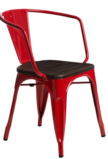 Krzesło D2 DESIGN Paris Arms Wood, czerwono-brązowe, 44x55,5x73 cm D2.DESIGN