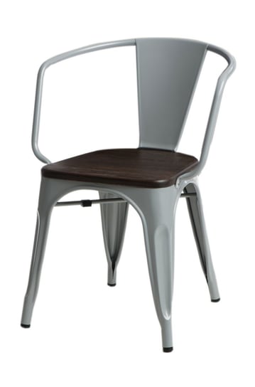 Krzesło D2 DESIGN Paris Arms Wood, szaro-brązowe, 44x55,5x73 cm D2.DESIGN