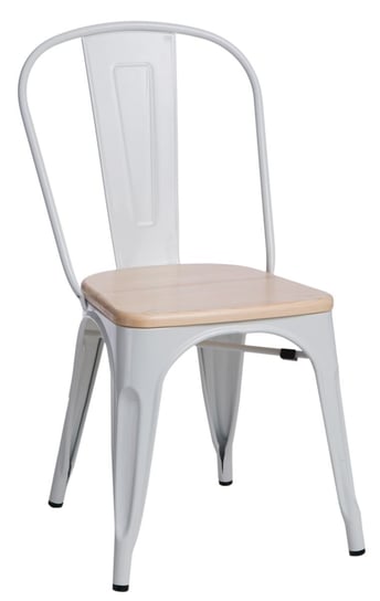 Krzesło D2 DESIGN Paris Wood, biało-beżowe, 42x44x84 cm D2.DESIGN