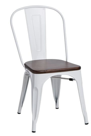 Krzesło D2 DESIGN Paris Wood, biało-ciemnobrązowe, 42x44x84 cm D2.DESIGN
