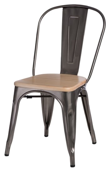 Krzesło D2 DESIGN Paris Wood, ciemnoszaro-beżowe, 42x44x84 cm D2.DESIGN