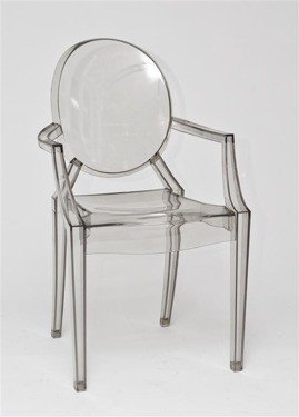 Krzesło D2 DESIGN ROYAL GHOST, szare , 93x54x57 cm D2.DESIGN