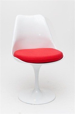 Krzesło D2 DESIGN Tulipan, biało-czerwone, 49x55x80 cm D2.DESIGN