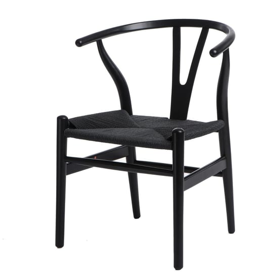 Krzesło D2 DESIGN Wicker, czarne, 74x49x42 cm D2.DESIGN