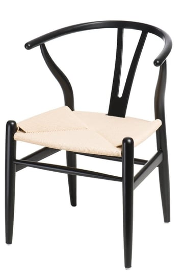 Krzesło D2 DESIGN Wicker, czarne, 74x49x42 cm D2.DESIGN