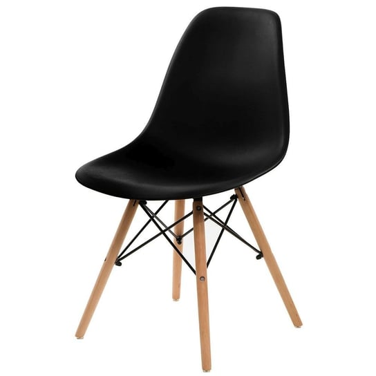 Krzesło DEKORACJADOMU Simplet, czarno-jasnobrązowe, 80,5x46,5x52,5 cm DekoracjaDomu.pl