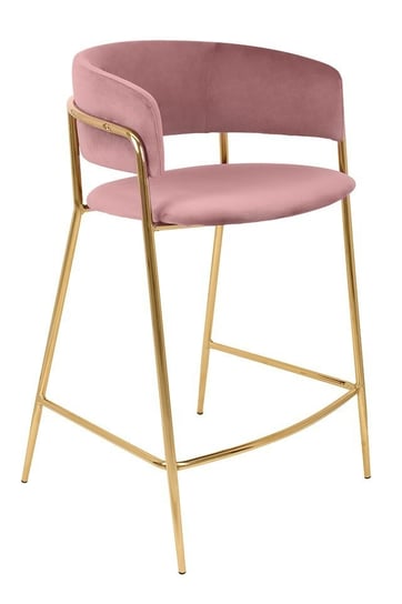 Krzesło Delta 65 KH1301100123 z welurowym siedziskiem różowe King Home