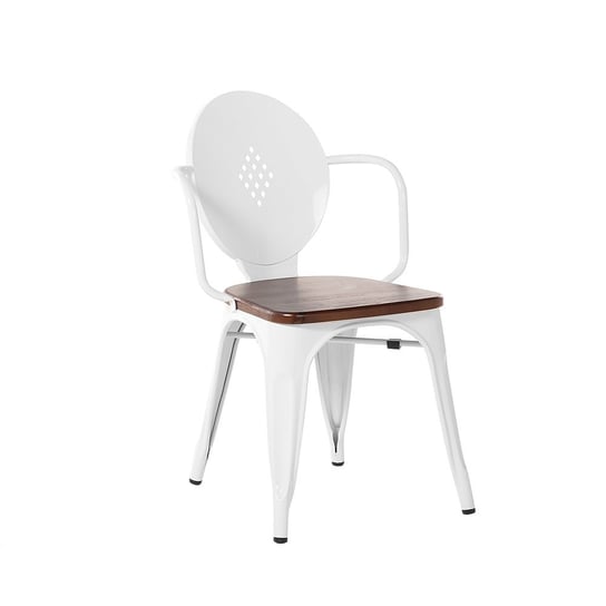 Krzesło do jadalni BELIANI Lorane, biało-ciemnobrązowy, 80x46x46 cm Beliani